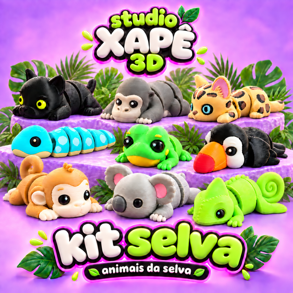 Coleção de Miniaturas Articuladas de Animais
