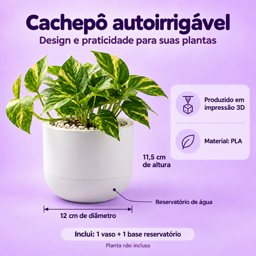 Cachepô Autoirrigável para Plantas em Impressão 3D