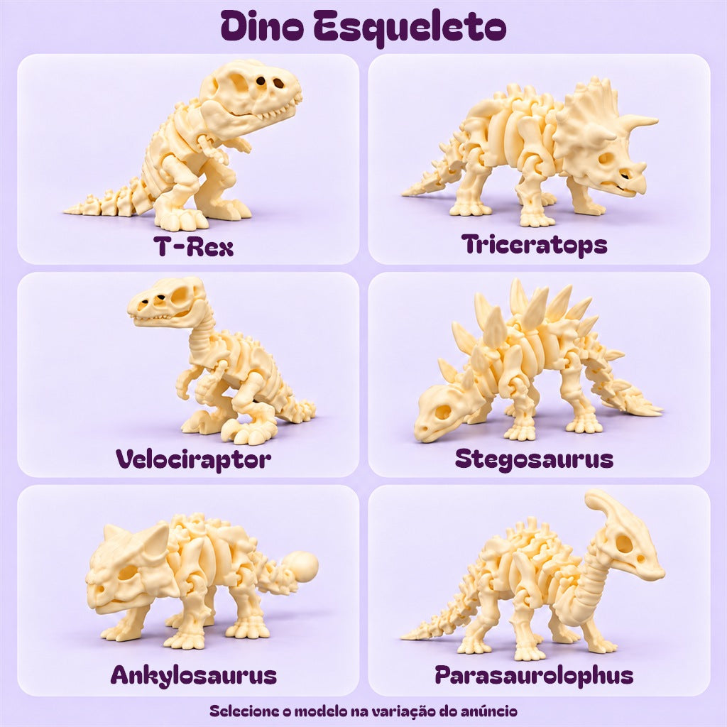 Modelos de Dino Esqueleto — seis espécies