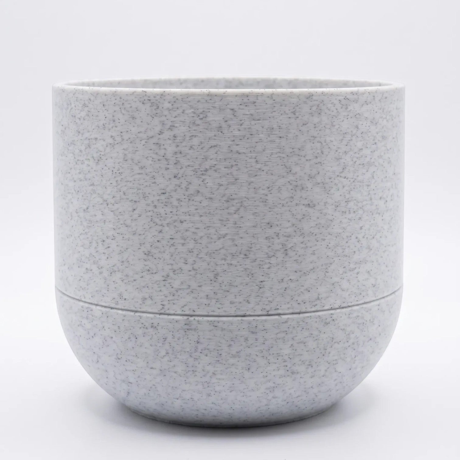 Cachepô autoirrigável Minha loja cinza com textura salpicada, design minimalista impresso em 3D para plantas