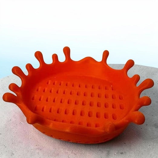 Saboneteira infantil Minha loja modelo Splash laranja com base vazada para escoamento de água