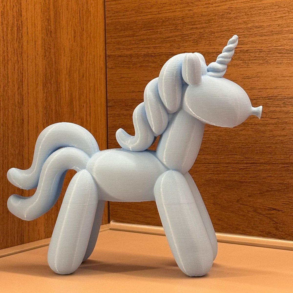 Unicórnio de Decoração Minha loja azul claro impresso em 3D com design minimalista estilo balão para estantes
