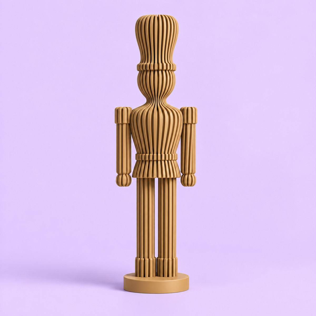 Soldadinhos decorativos 3D em acabamentos texturizado e canelado no fundo lavanda do Studio Xapê
